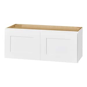 Avondale 30 in. W x 12 in. D x 12 in. H Ready to Assemble Plywood Shaker Wall Bridge Kitchen Cabinet in Alpine White