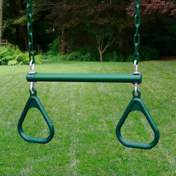 Swing Set Stuff Commercial Round Trapeze Rings - Pink Coated Playground Attachment