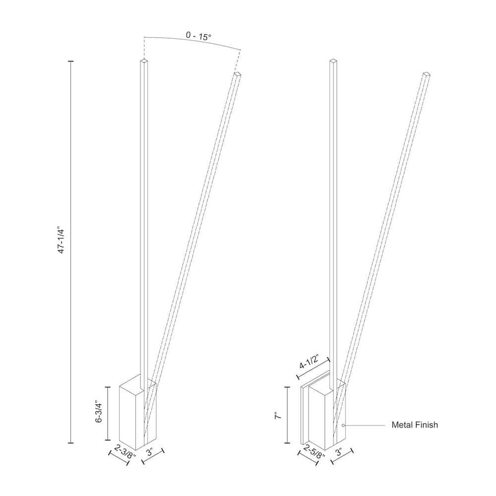 Brushed Nickel 47.25" Dimmable LED Wall Sconce