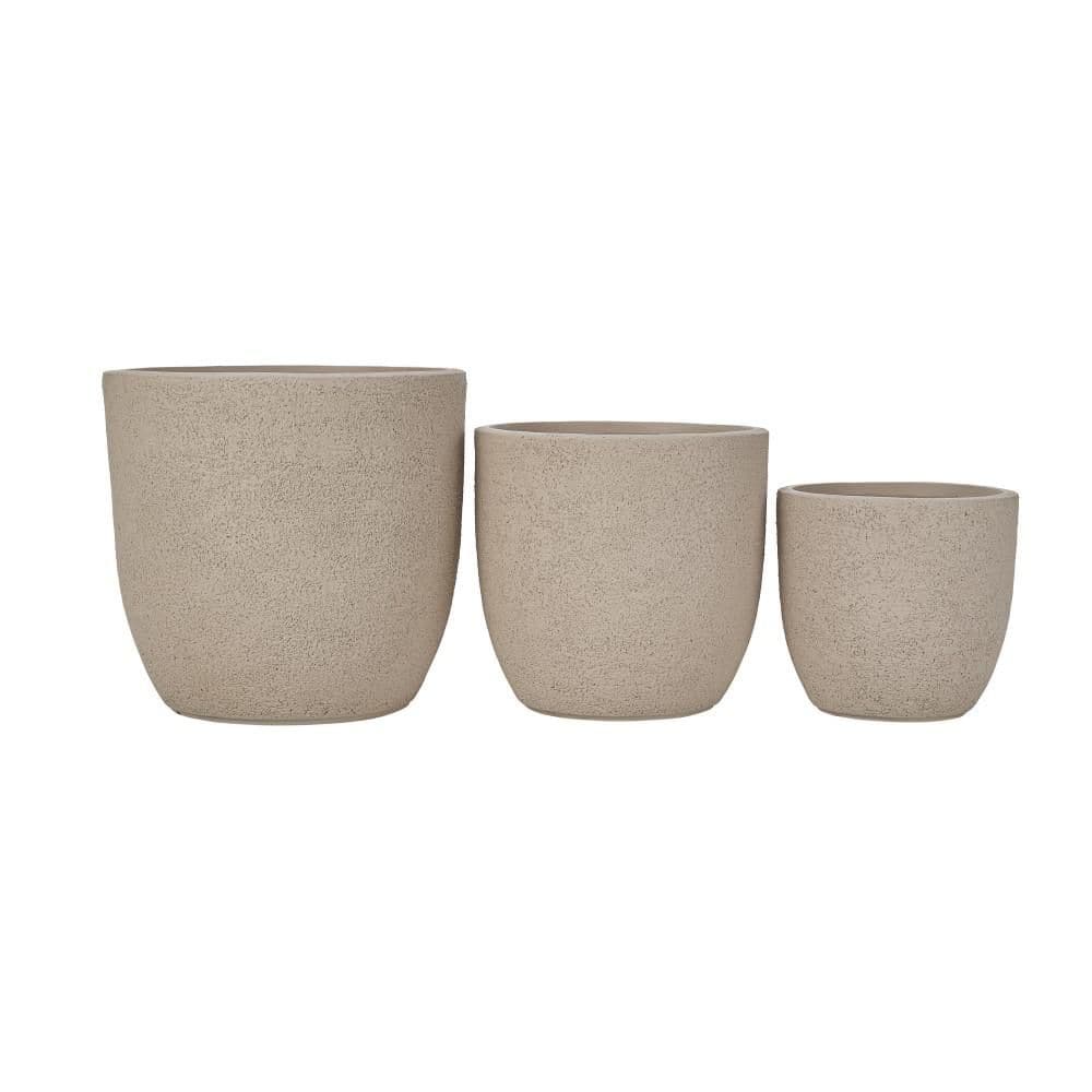 Matte Textured MGO Round Stone Concrete Stackable Planter with Drainage Holes and Rubber Plug for Patio(3-Pack) price history on PriceWatchPro