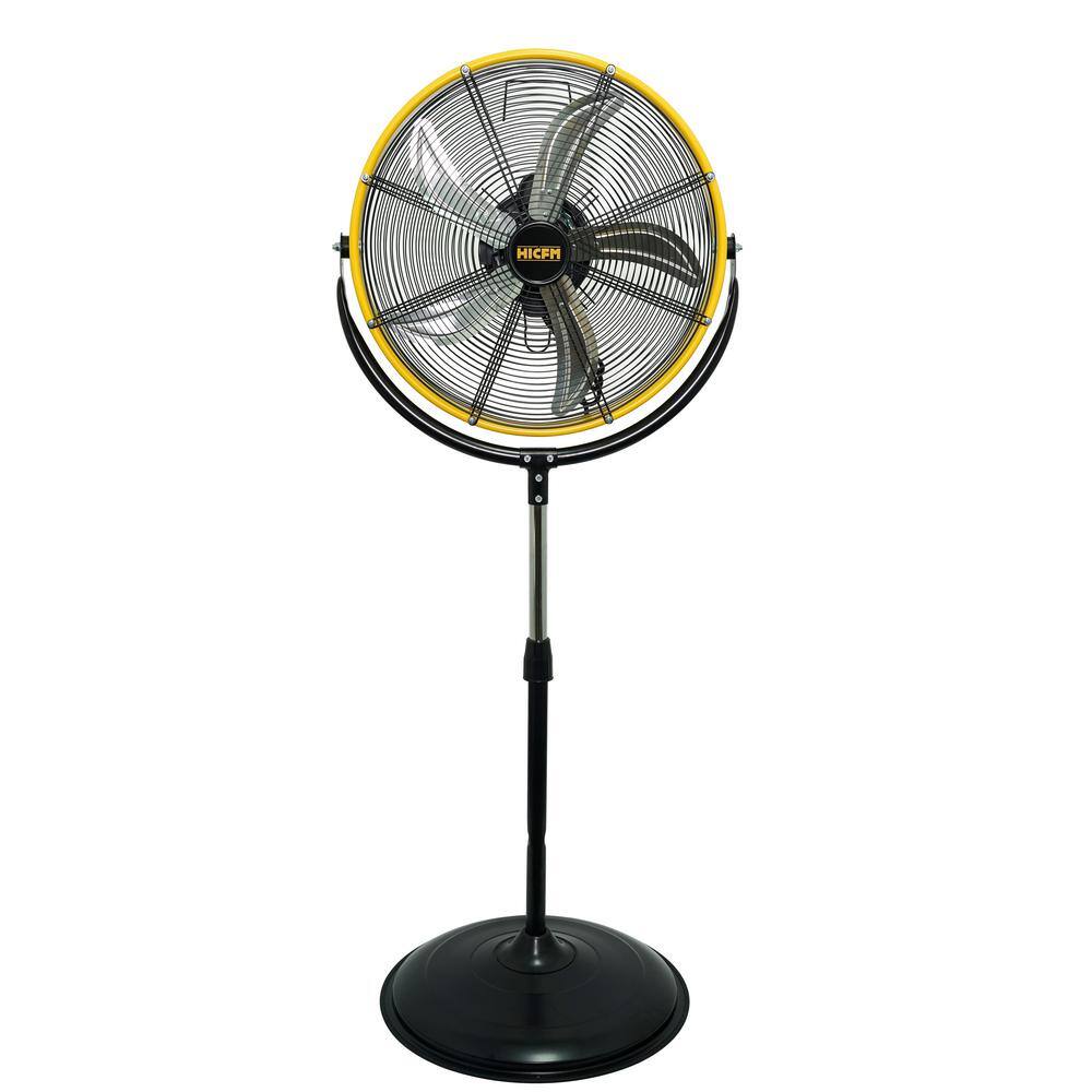 20 in. 3 Speeds High Velocity Pedestal Fan in Yellow with 1/5 HP Powerful Motor, 4300 CFM price history on PriceWatchPro