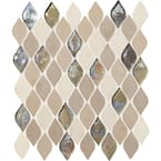 Premier Elegance Beige 12 in. x 13-3/4 in. x 8 mm Glass and Limestone Resin Mosaic Wall Tile (0.82 sq. ft./Each)