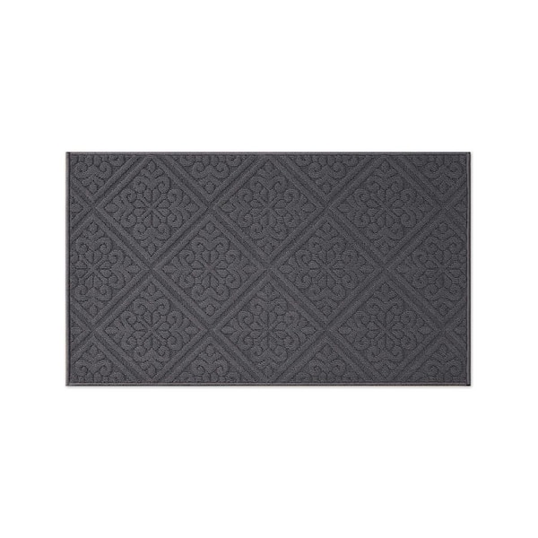 Austell Solid Dark Gray 2 ft. x 4 ft. Geometric Area Rug