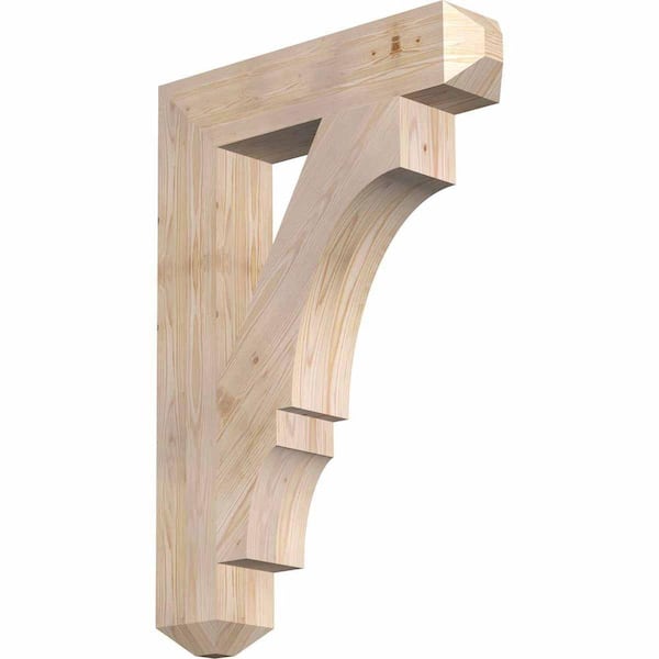 Ekena Millwork 5.5 in. x 40 in. x 28 in. Douglas Fir Balboa Craftsman Smooth Bracket