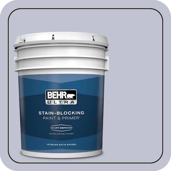 BEHR ULTRA 5 gal. #S550-2 Powder Lilac Extra Durable Satin Enamel Interior Paint & Primer