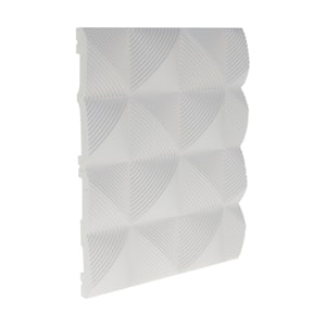 7/8 in. D x 9-7/8 in. W x 4 in. L Primed White Plain Cobble Polyurethane 3D Wall Covering Panel Moulding Sample
