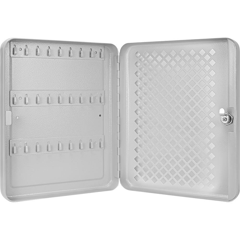 Gray Steel 27-Key Lock Box with Green Tags