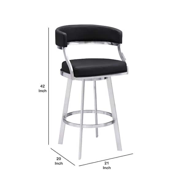 Benjara 42 In L Black Leatherette, Bar Stool Seat Height For 42 Inch Counter