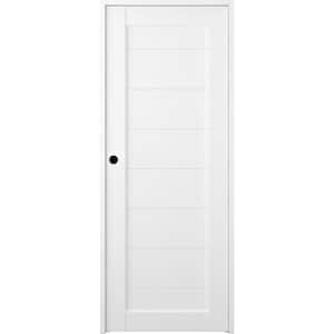 Ermi 24 in. x 80 in. Right-Handed Solid Core Bianco Noble Wood Composite Single Prehung Interior Door