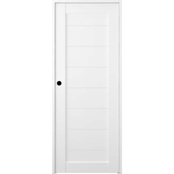 Belldinni Ermi 28 in. x 80 in. Right-Handed Solid Core Bianco Noble Wood Composite Single Prehung Interior Door