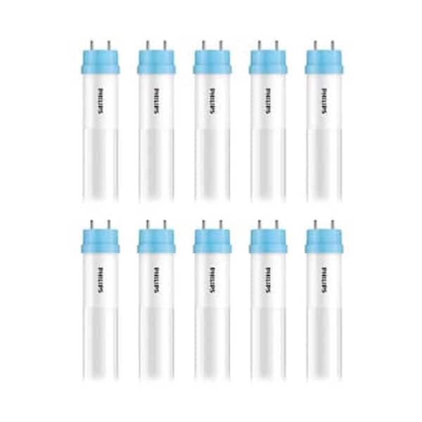 32-Watt Equivalent 48 in. Linear T8 Type A Instant Fit Daylight Deluxe LED Tube Light Bulb (6500K) (10-Pack)