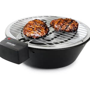 Indoor Outdoor 14 in. Black Tabletop Electric Barbecue Grill