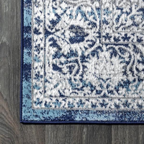 JONATHAN Y Modern Persian Vintage Medallion Navy /Light Gray