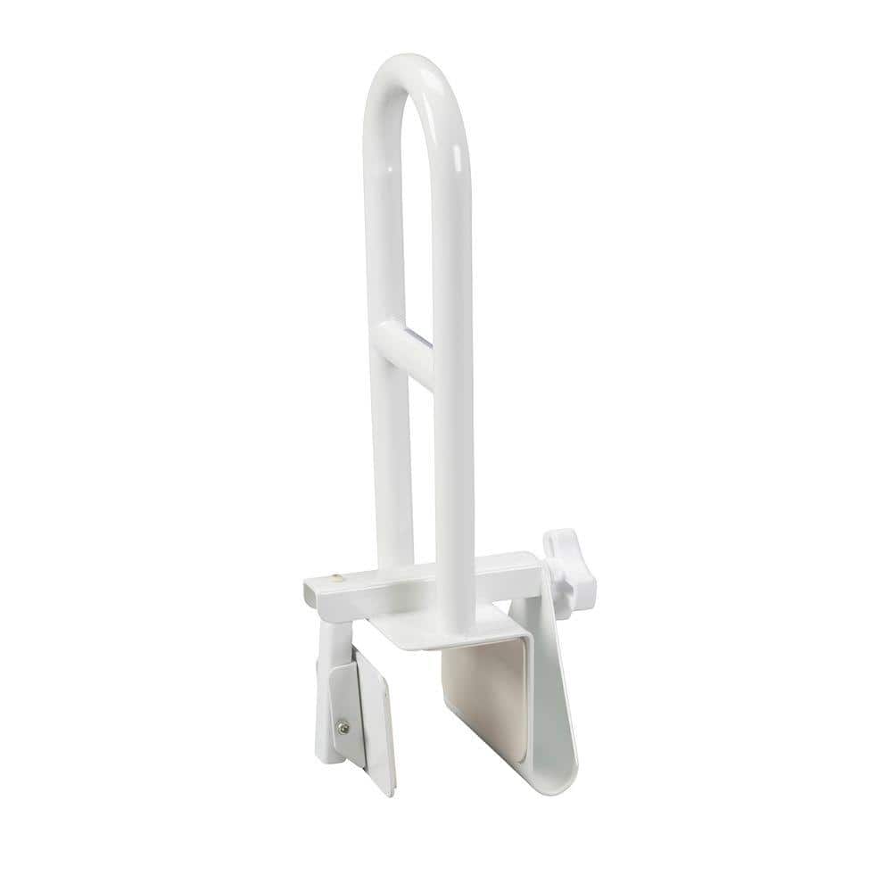 White Adjustable Stainless Steel Bathtub Safety Rail