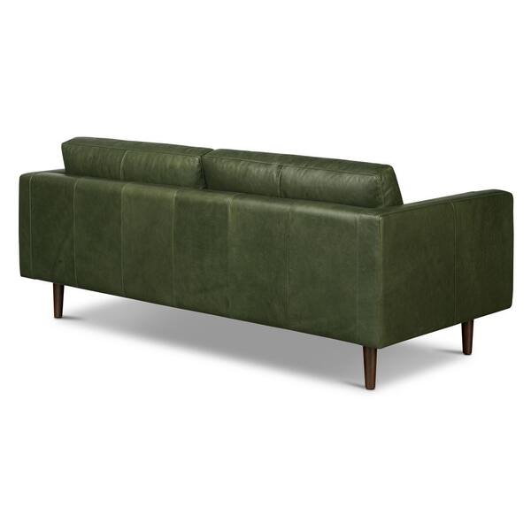 Poly and Bark Nolita 85 in. Square Arm Leather Rectangle 3-Seater