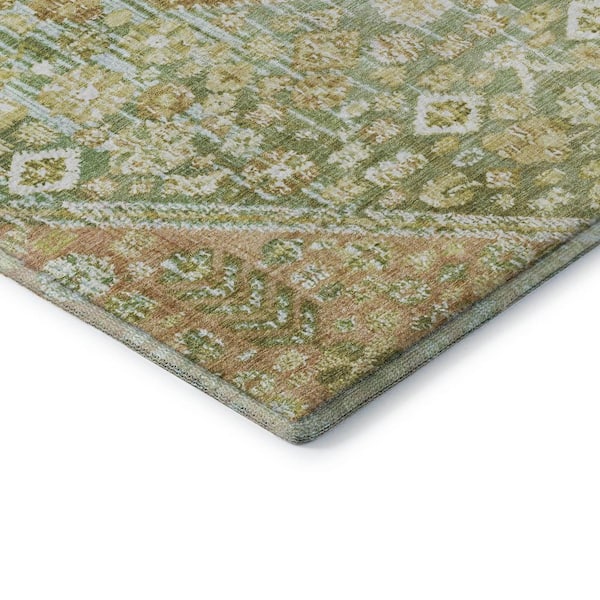 Mayfield Premium Machine Washable Abstract AMF1834 Sage 9 ft. x 12 ft. Area Rug