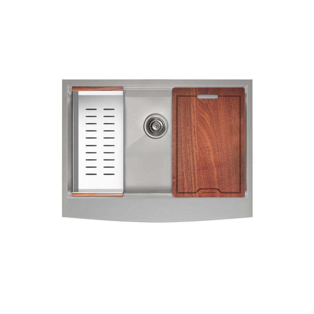 Rivage 30'' Stainless Steel Single Basin Apron Sink with Accessories
