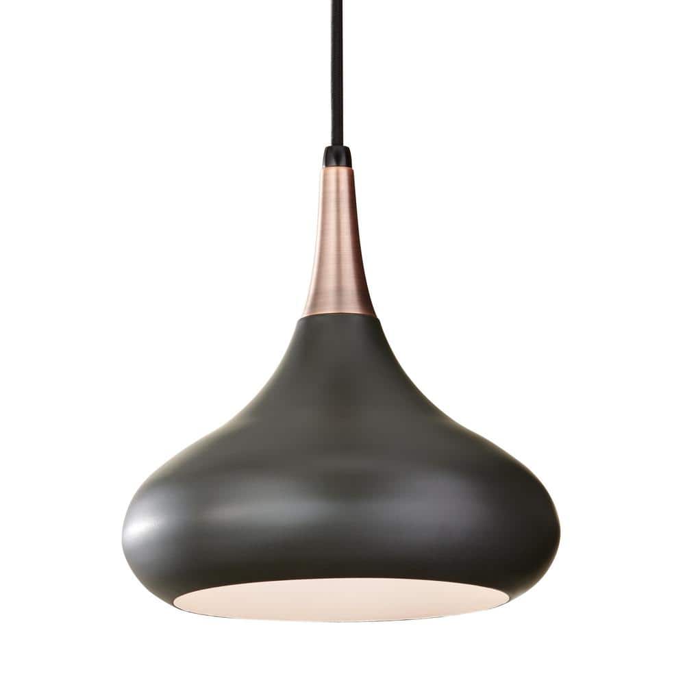 Beso Dark Bronze Steel Pendant Light with Crystal Accent