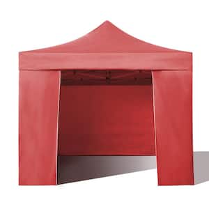 10 ft. x 10 ft. Red Outdoor Pop Up Canopy Tent for Backyard, Patio, Party, Event