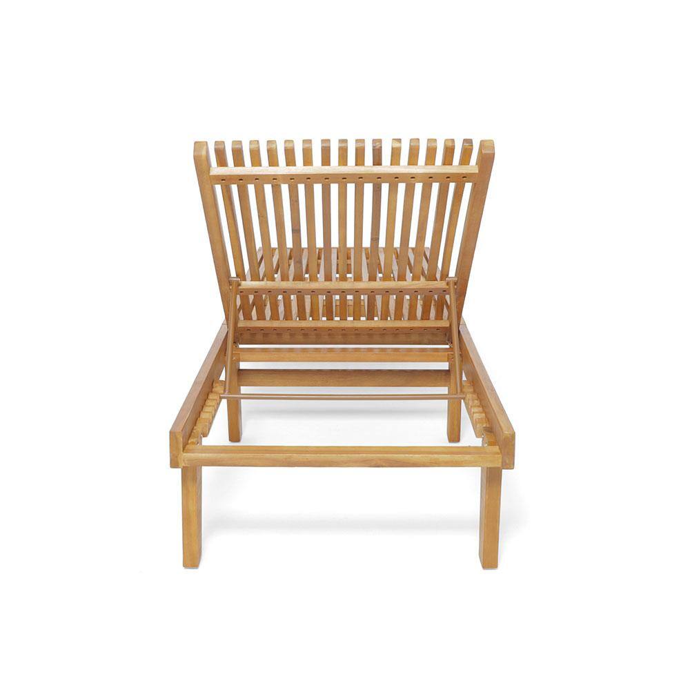 Teak Acacia Wood Adjustable Outdoor Chaise Lounge