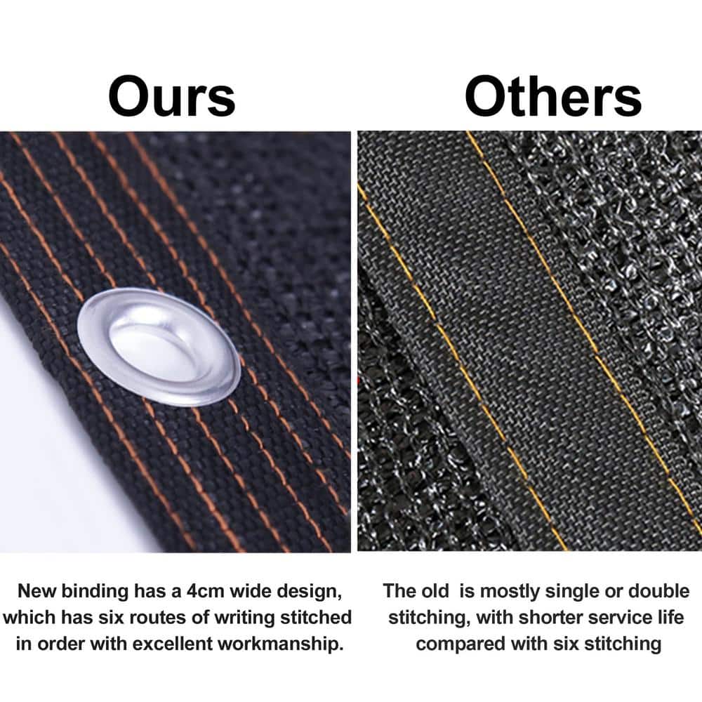 10' x 12' Black HDPE Mesh Shade Cloth with Grommets