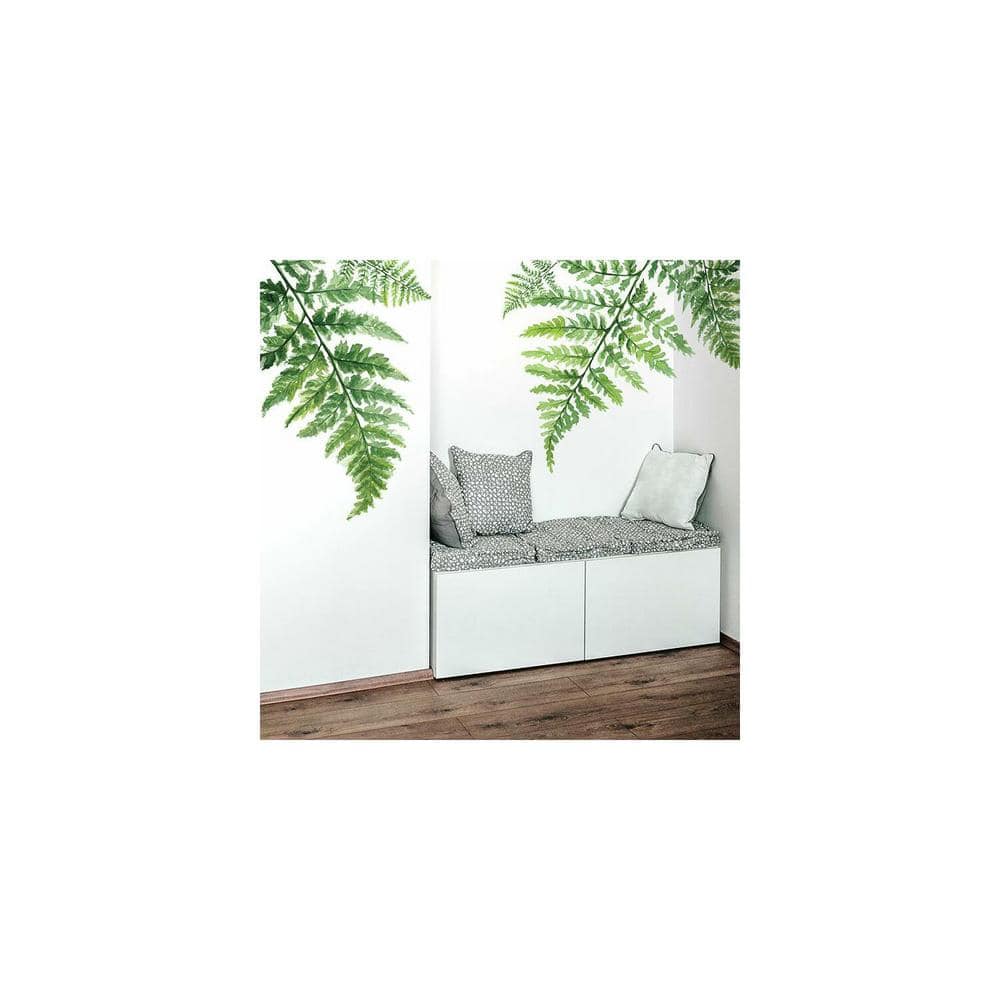 Green Watercolor Fern Peel and Stick Wall Decals