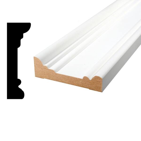 Alexandria Moulding 1-3/16 in. x 3-3/4 in. x 96 in. Primed MDF Crosshead Moulding
