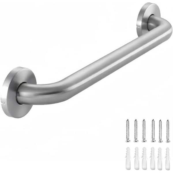 24 Inch x 1.25 Inch Concealed Screw Stainless Steel Bathroom Safety Shower Grab Bar Brushed Finish ADA Compliant 500lbs