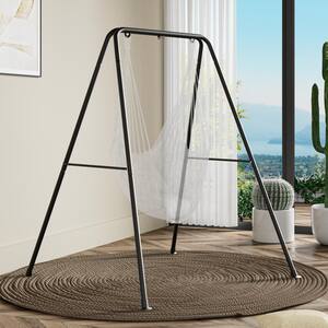 6 ft. Metal Triangle Hammock Stand for Hammock Chairs in Black