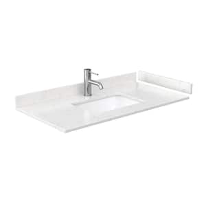 42 in. W x 22 in. D Cultured Marble Single Basin Vanity Top in Light-Vein Carrara with White Basin