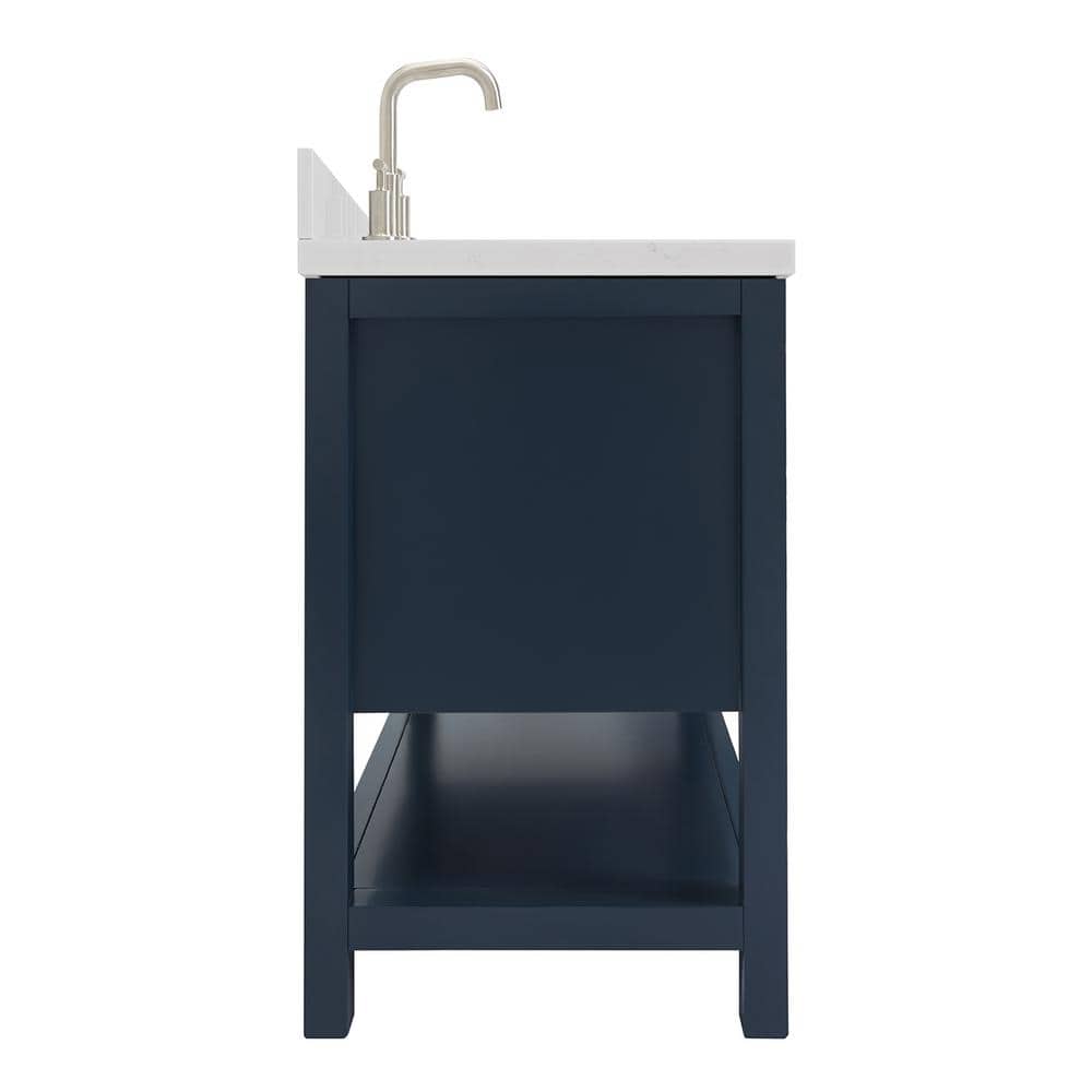 Midnight Blue 60" Single Sink Vanity with Quartz Top