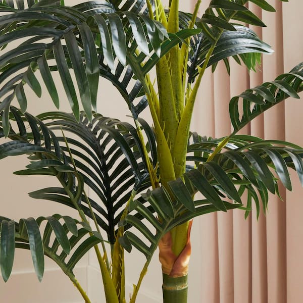 5ft Faux Golden Cane Tree in White Pot