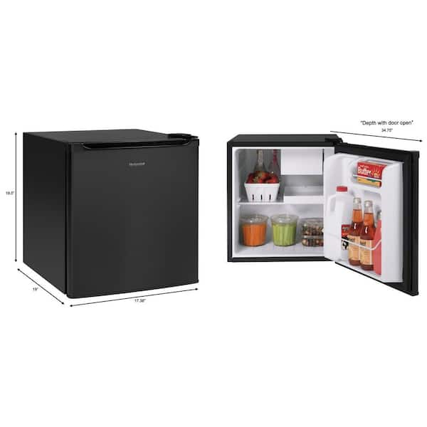 Hotpoint 1 7 Cu Ft Mini Fridge In Black Hme02ggmbb The Home Depot