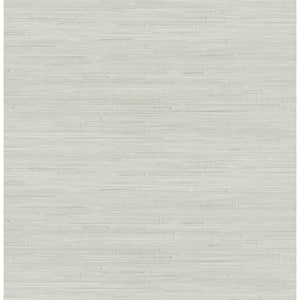 Grey Classic Faux Grasscloth Peel and Stick Wallpaper Sample