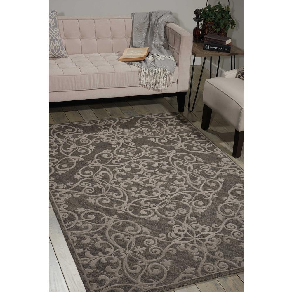 Gray Chenille and Wool Rectangular Area Rug 2'3" x 3'9"