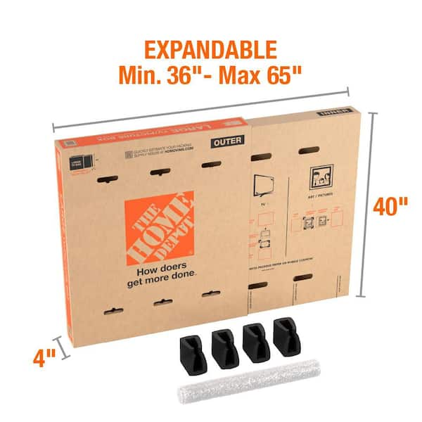 37.5 in. L x 6 in. W x 41 in. D Heavy Duty TV and Picture Moving Shipping and Packing Box