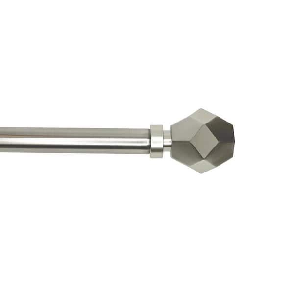 Versailles Home Fashions Escencial 72 in. - 144 in. Adjustable Single 1 in. Dia Convex Rod in Brushed Nickel