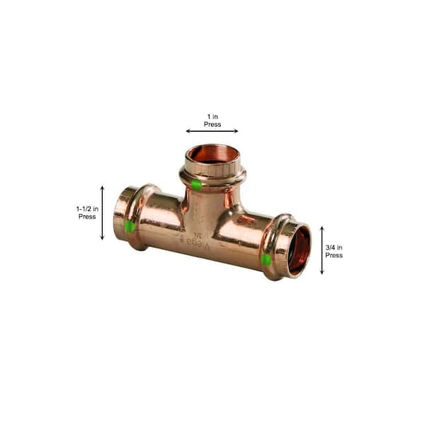 ProPress 1-1/2 in. x 1 in. x 3/4 in. Press Copper Reducing Tee