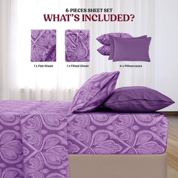 LDC LUX DECOR COLLECTION Lux Decor 6-Piece Microfiber Sheet Set