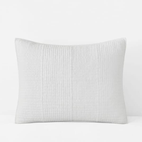 Company Cotton Texture Block White Standard Quilt Sham