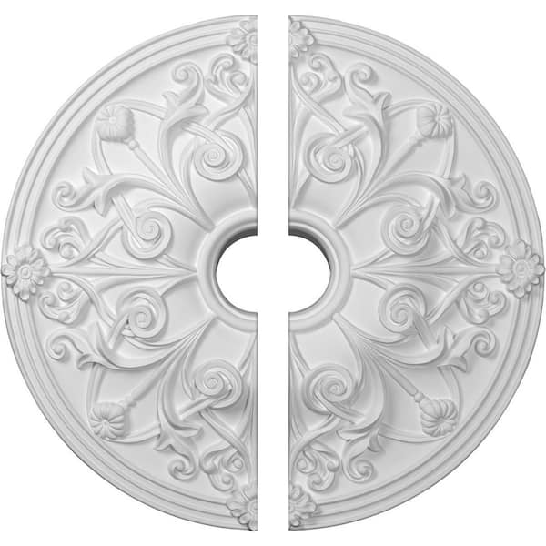 Ekena Millwork 23-5/8 in. x 3-7/8 in. x 2-1/8 in. Jamie Urethane Ceiling Medallion, 2-Piece (Fits Canopies up to 3-7/8 in.)