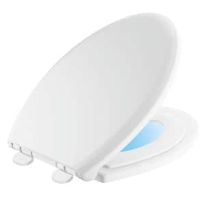 Sanborne Potty-Training Elongated Closed Front Toilet Seat with NightLight in White