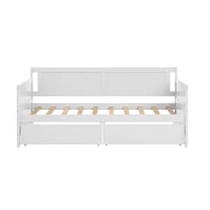 White Twin size Daybed with Storage Drawers for Bedroom, Living Room