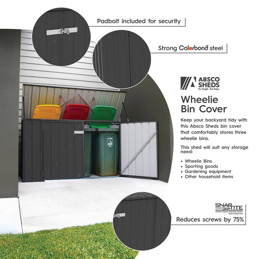 Monument Gray 7.5 Ft. x 2.5 Ft. Galvanized Steel Double Door Storage Shed