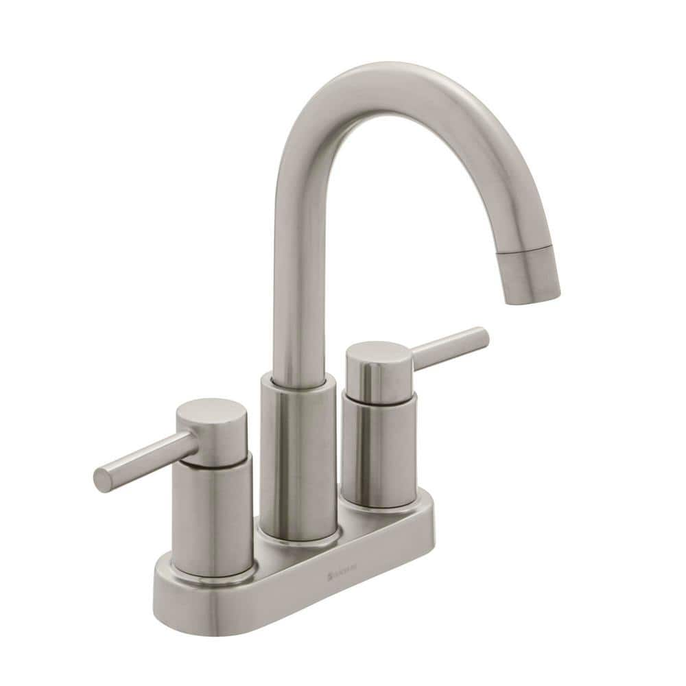 Glacier Bay Dorind 4 in. Centerset Double-Handle Pull Down Bathroom Faucet in Brushed Nickel