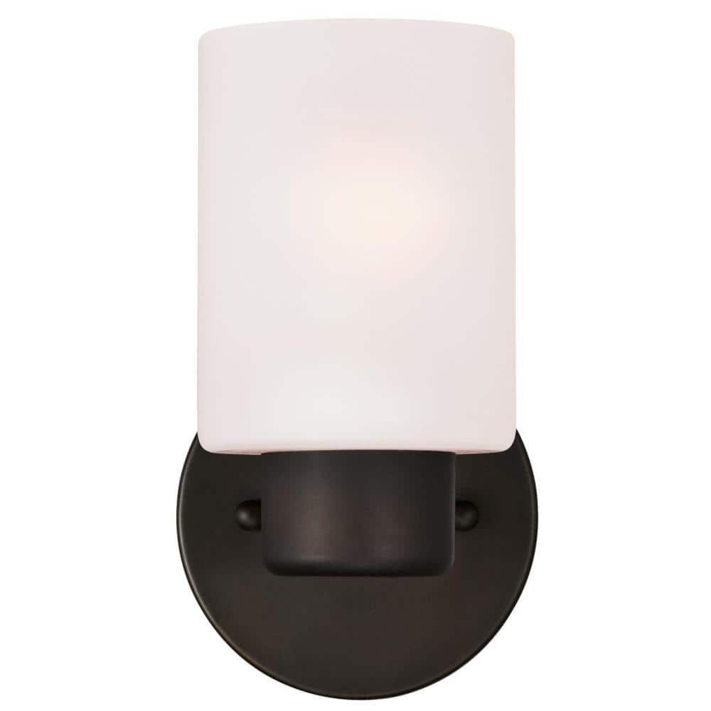 Sylvestre Bronze Wall Sconce with Frosted Glass Shade