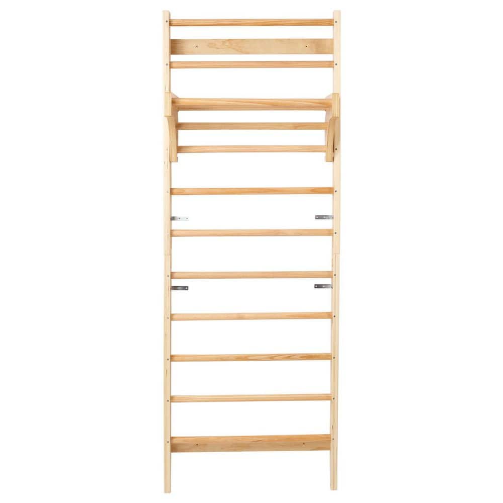 Swedish Ladder Wall Gym, 10-Level Wooden Indoor Playground Climbing Toys, 220 lbs. Load Capacity, Natural Wood Color price history on PriceWatchPro