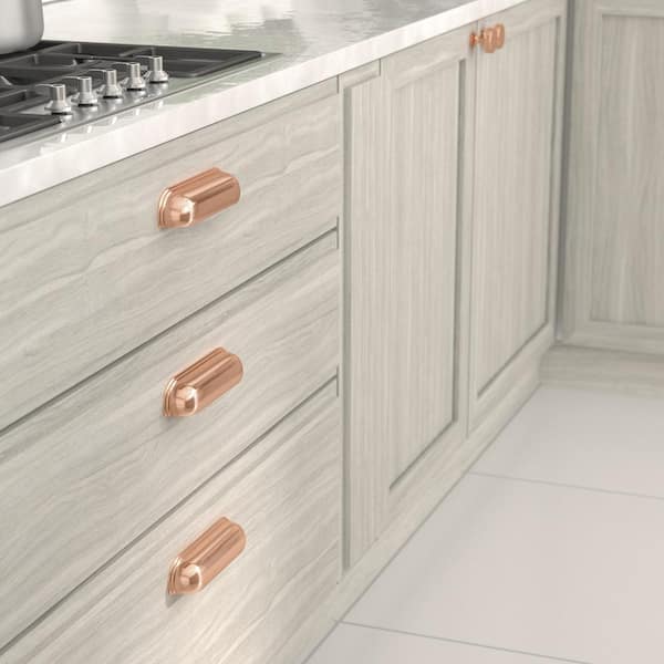 Portici Collection 5-1/16 in. (128 mm) Classic Rose Gold Cabinet Cup Pull