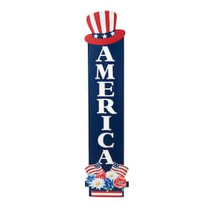 42 in. H Patriotic/Americana Wooden AMERICA Porch Decor