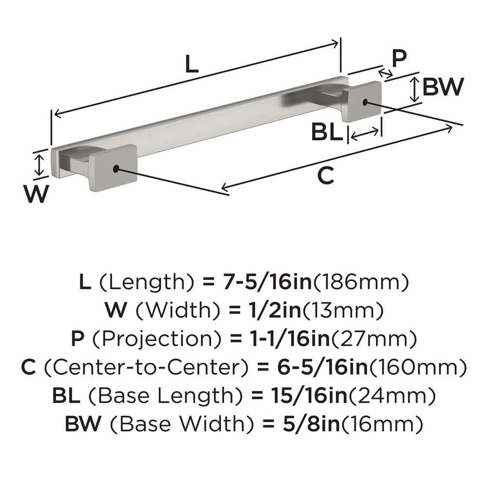 Triomphe Satin Nickel Modern Cabinet Pulls with Mounting Hardware